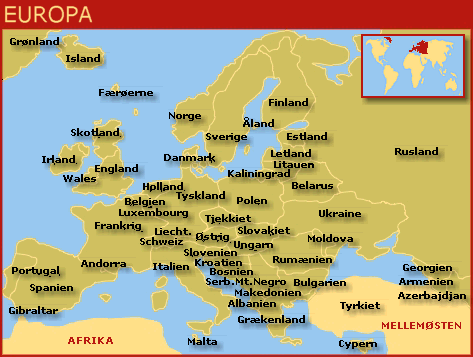  Danish ヨーロッパ Map