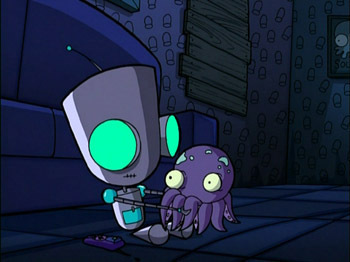 Gir with a squid.