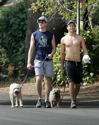  NPH and Boyf walking the Cani