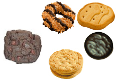  girl scout biscuits, cookies