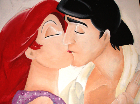 Ariel and Eric kissing