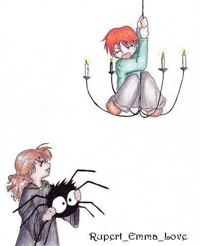 Ron, Hermione, and a Spider