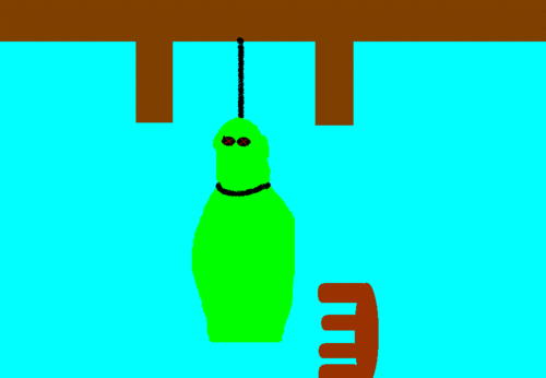 Blob hanging himself