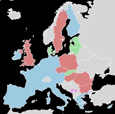  Countries using the euro