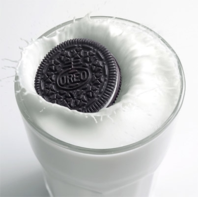 oreo's in a glass of milk to