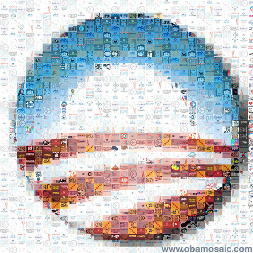  Obamosaic - A Мозаика of Obama T-shirts