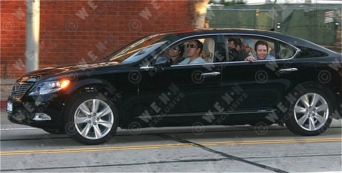 The cast of Entourage Goof Around in Car while Filming June 18, 2008