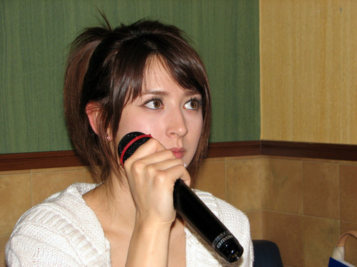  Leah performing Karaoke