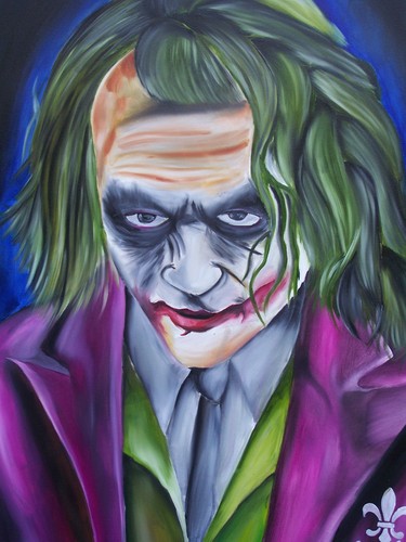  "Heath Ledger's Joker"- oil on canvas- For Sale