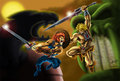 Lion-O vs. He-Man - thundercats fan art