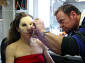 doing the make up of demons - angel photo