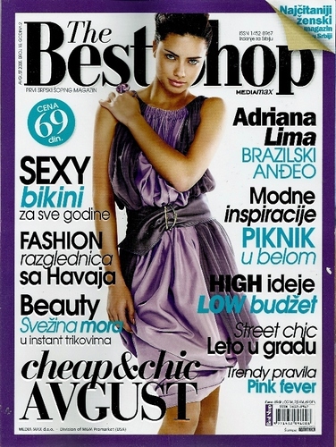Adriana on the cover of The Best Shop - August 