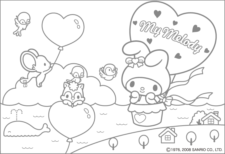 Coloring Page - My Melody Photo (2346355) - Fanpop