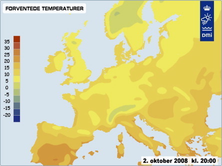  Châu Âu weather early October 2008