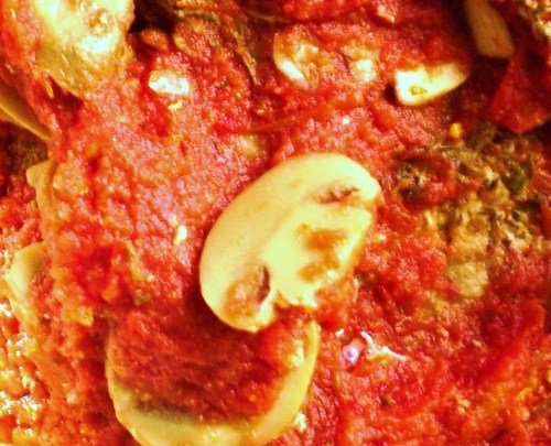  tomate, tomaten sauce with mushrooms