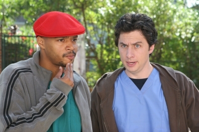  How do J.D. and Turk originally escape the ostriches they encounter while visiting a patient?