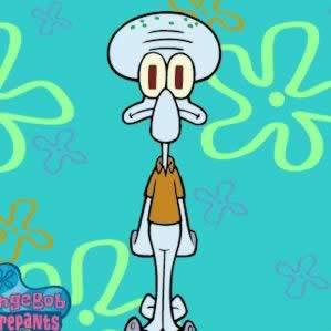  What color is the 长袍 that Squidward's arch enemy from high school wears?