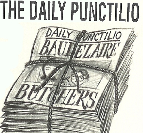 What is the name of the journalist who wrote the false articles about the Baudelaires in the Daily Punctilio?