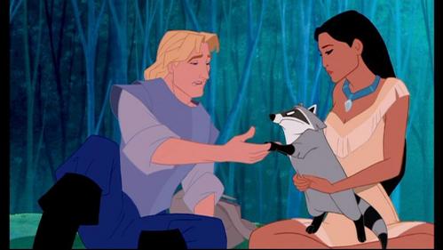  NAME THE OBJECT: What does Meeko take from John Smith in this scene?