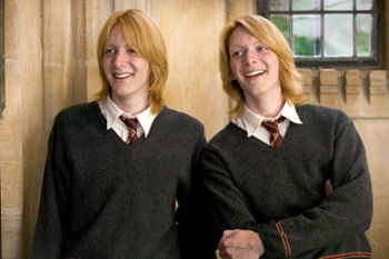 How did Fred and George Weasley menyeberang, cross the Age Line to put their names in the Goblet of Fire?
