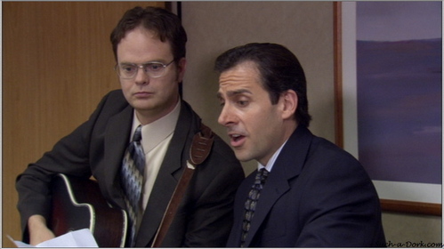  What song do Michael and Dwight sing for the kids in 'Take Your Daughter to Work Day'?