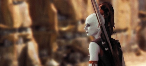 Who was this character (briefly shown during the pod racing sequence in The Phantom Menace)?