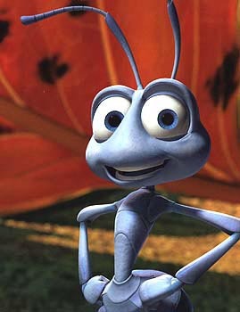  In 'A Bugs Life', what is Flik's sleeping bag made out of?