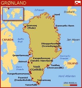  Danish Greenland map. Nuuk, also called Godthåb in Danish, is the capital of Greenland.