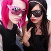 Me and my friend Emma. (Awesome pink hair, hey? Even her eyelashes are pink!!) -anna_banana- photo