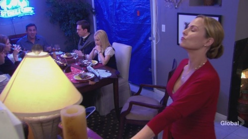  Angela in avondeten, diner Party
