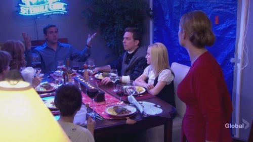  Angela in avondeten, diner Party