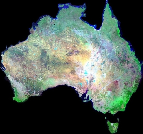  Australia سے طرف کی satellite