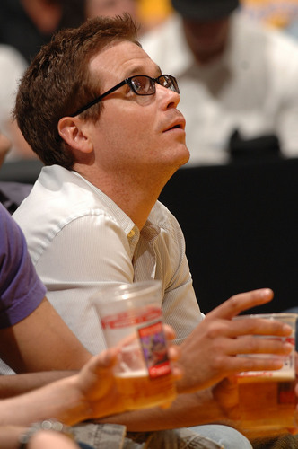  Kevin Connolly appears to be praying for an LA Lakers win at the Lakers Jazz game May 4, 2008