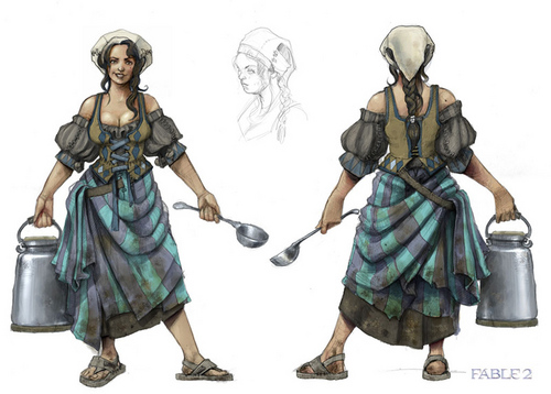  Fable 2 concept art "The leite maid"