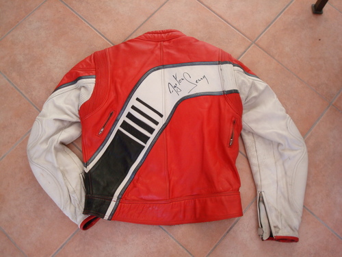  Ayrton Senna signed leather koti, jacket