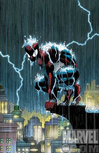 spider man under rain
