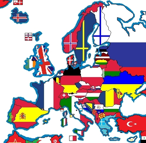 updated Europe flag-map