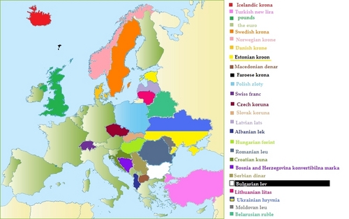  Currencies of युरोप