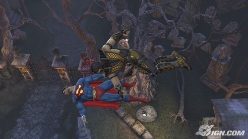  escorpión beating superman