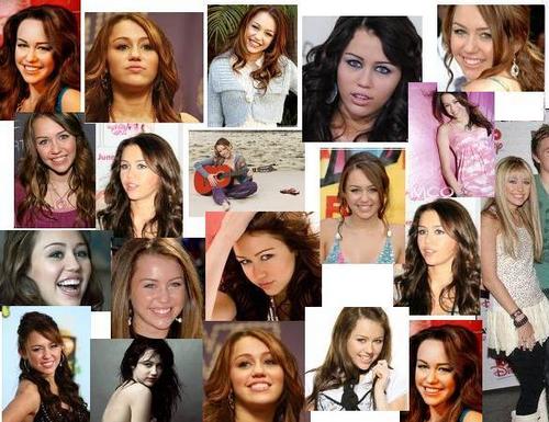  collage of miley کرن, رے Cyrus