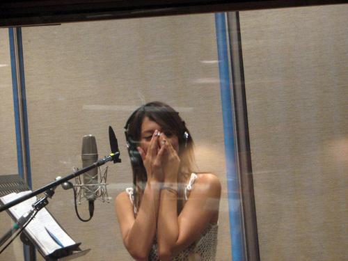  Leah in the recording studio