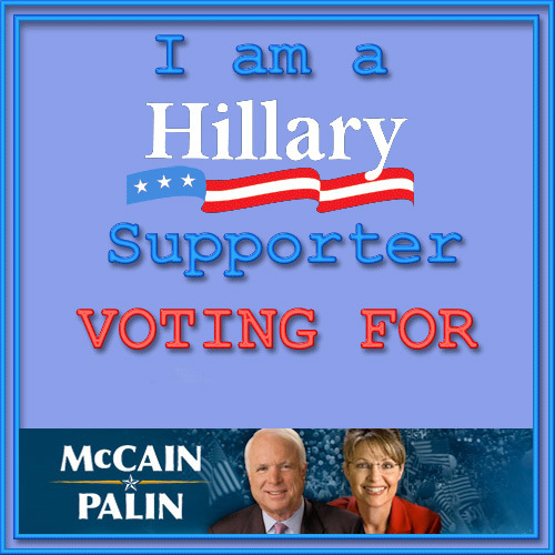  Hillary Supporter for McCain Palin