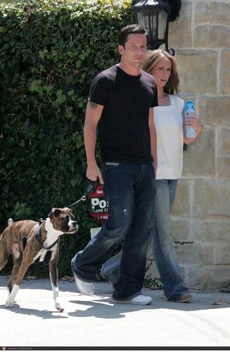  Jennifer & Ross walking their dog