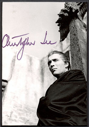  Autographed foto of Christopher Lee