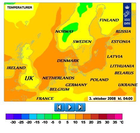  欧洲 weather early October 2008