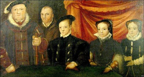 Henry VIII with his Children and Will Somers