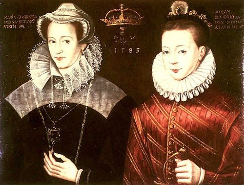 Mary কুইন of Scots and her son, James I of England, James VI of Scotland