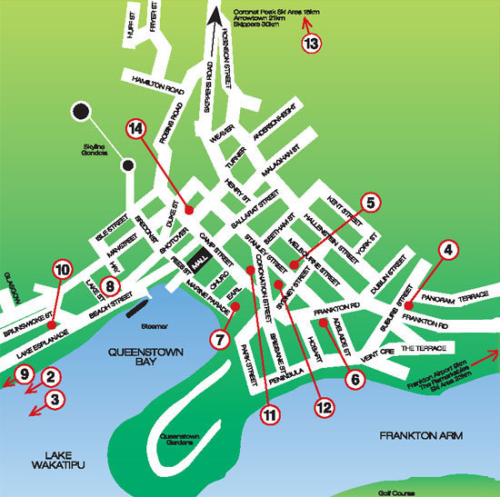 tourist map of queenstown