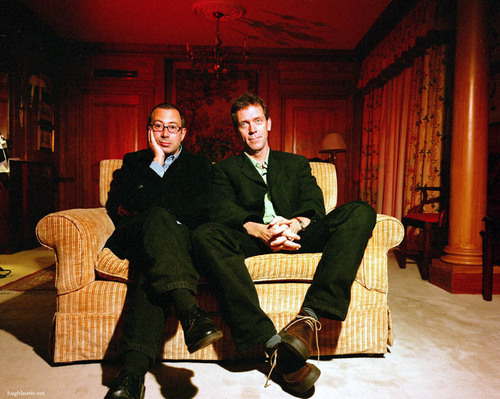 Hugh with Ben Elton © Rob Hann  RetnaUK - 2002